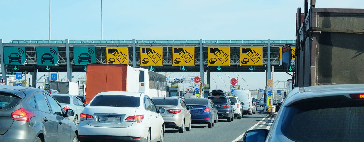 Highway traffic at tollway