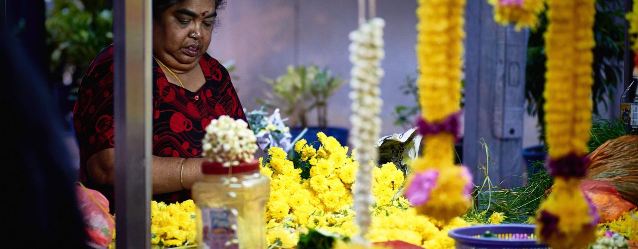 woman working in flower shop