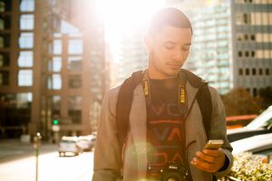 man using phone