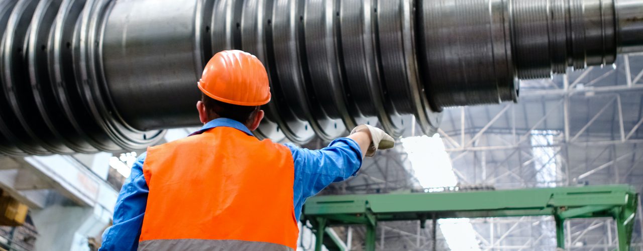 A construction worker working.